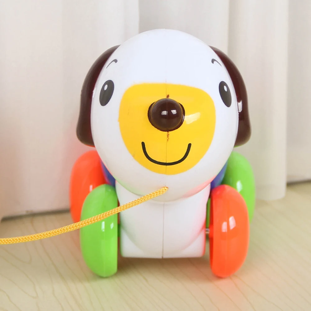 Cute Robot Dog Puppy Car Pull Along Animal with Leash Baby Learning Walking Toy Kids Educational Toys for Children Gift