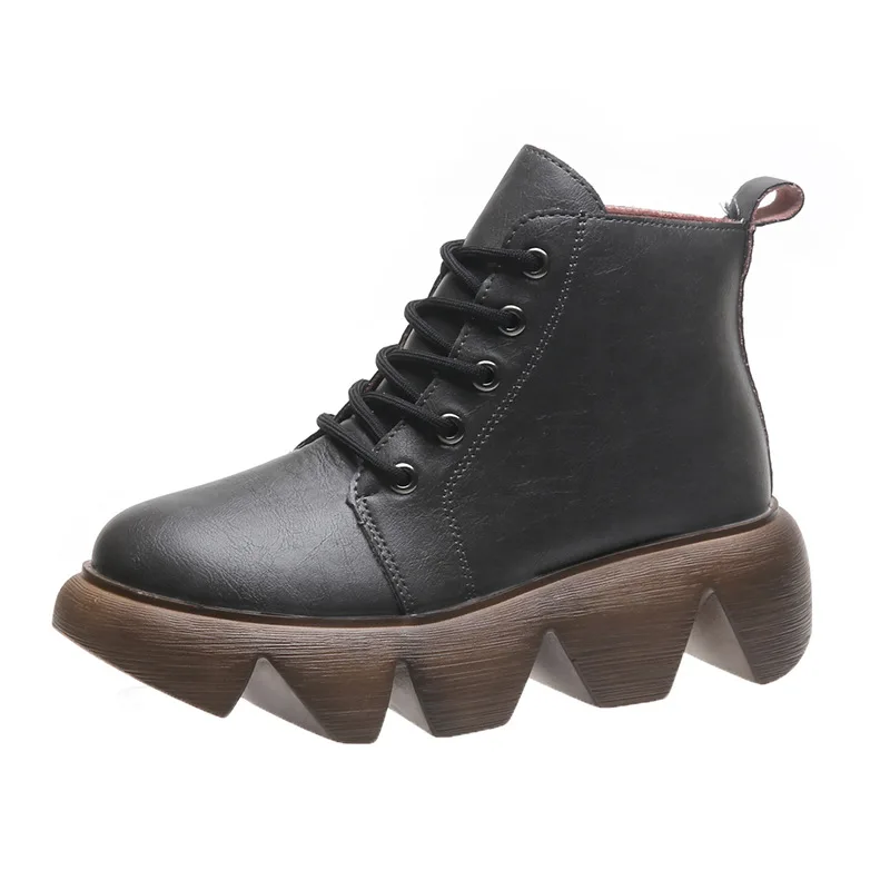 

2021 Autumn and Winter New Pu Sole Women's British Style Boots Ankle Boots