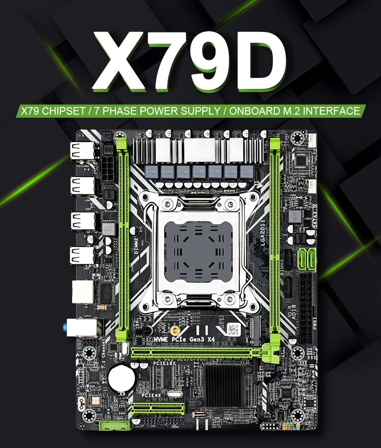 Материнская плата X79 m с LGA 2011 Xeon E5 2630 V2 2 шт. x 8 ГБ = 16 Гб 1600 МГц 12800 DDR3 память ECC REG Set USB 3