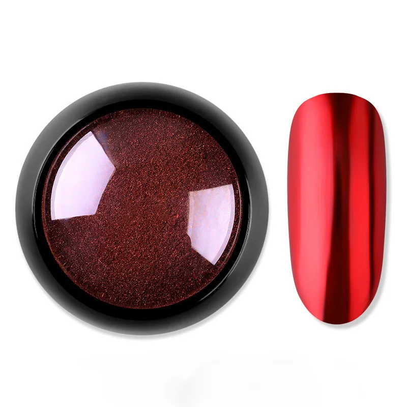 Лазерный блеск для ногтей хромированный порошок металлический зеркальный