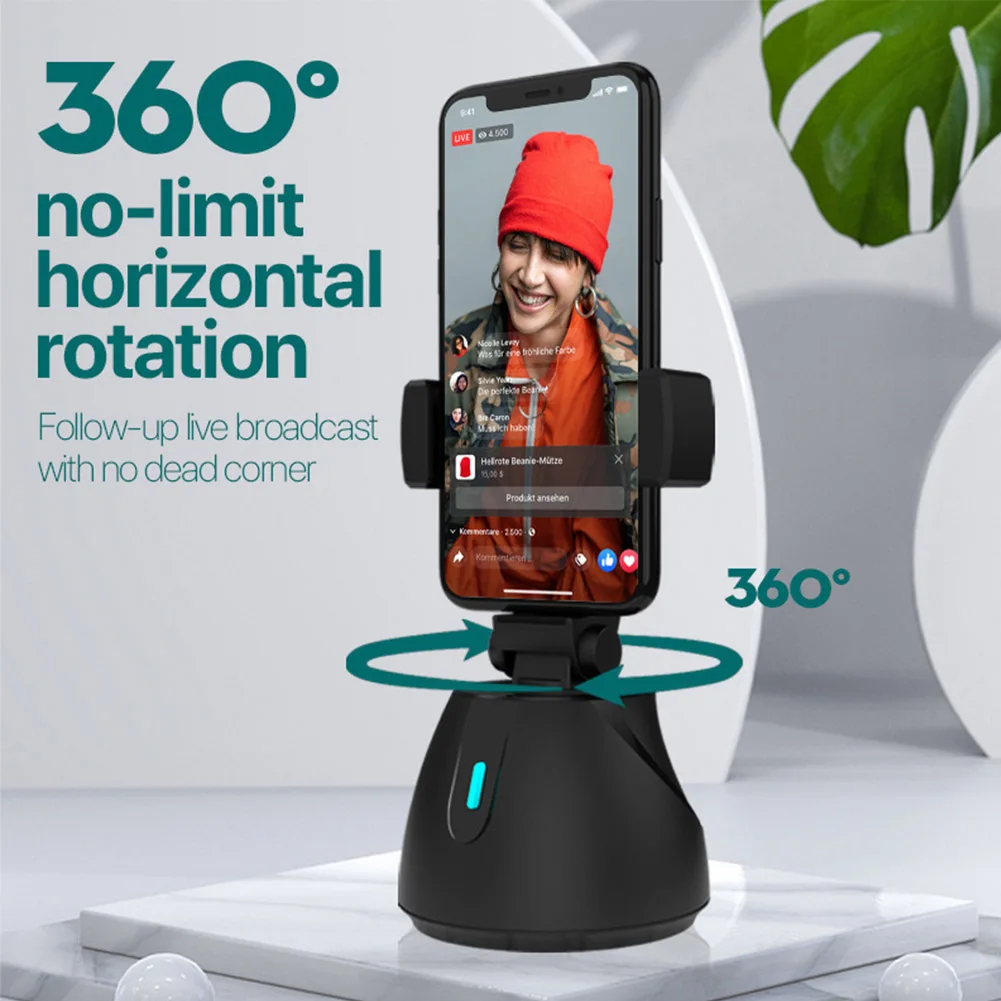

360 Degree Rotation Auto Face Tracking For Smartphones ABS Battery Powered Camera Mount Gimbal Stabilizer Outdoor Selfie Stick