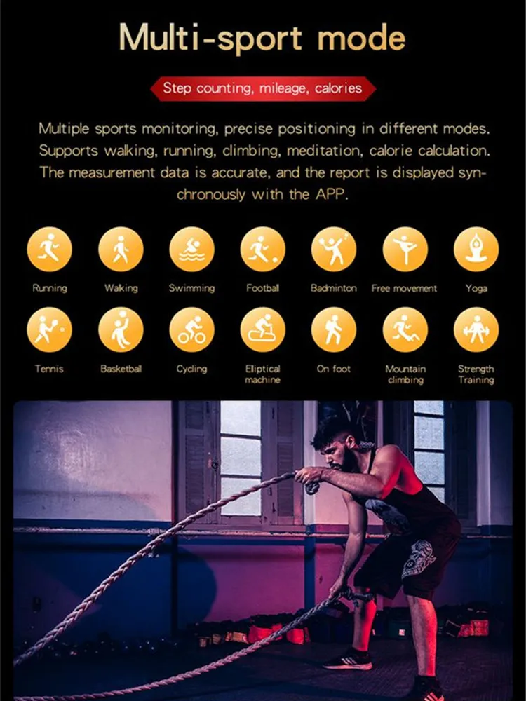 

2021 Smart Watch Men Fitness Tracker Heart Rate SpO2 Monitor Step Calories Counter Smartwatch Android For iPhone Samsung Xiaomi