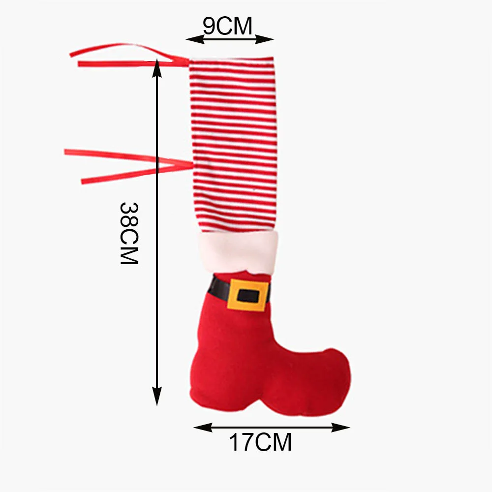 4 Pcs Table Leg Chair Foot Covers Santa Claus Christmas Decoration Home Chair Table Cover Decor New Year Supplies Hot S30