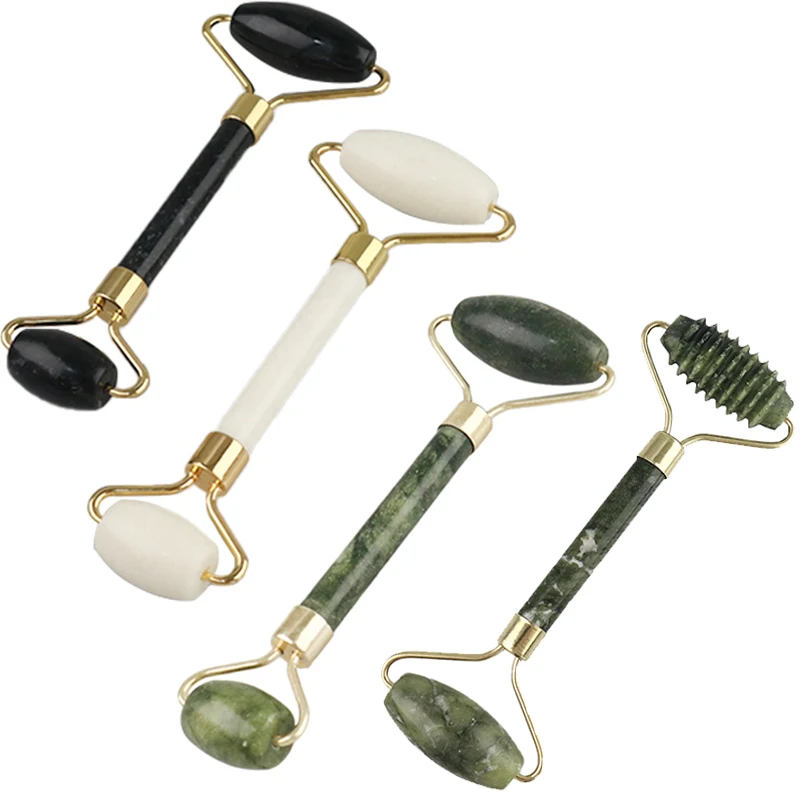 

Natural Face Massager Guasha Jade Roller Scraper Facial Skin Care Tools Roller Massage Microniddle Facial Cleanser Massage Tools