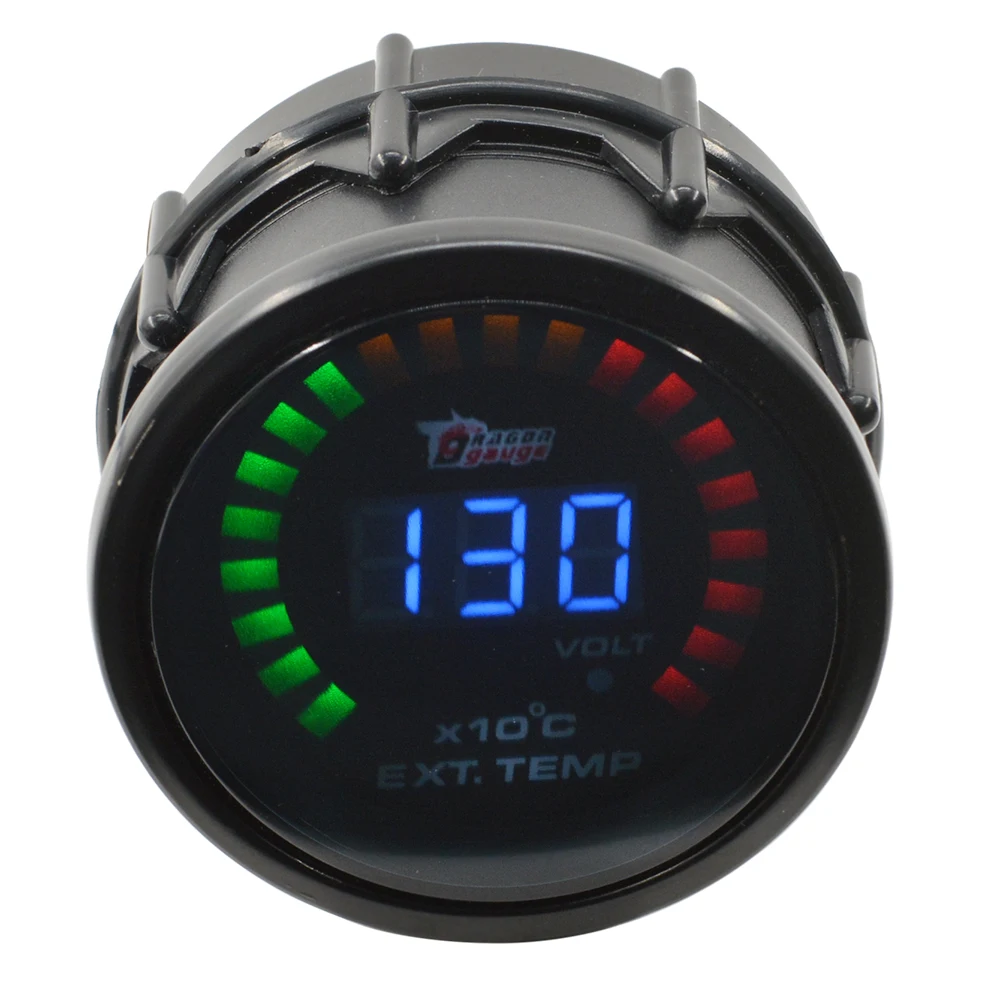 Дракон 52 мм Digital 20 светодиодный авто выхлопных газов Температура манометр и вольт
