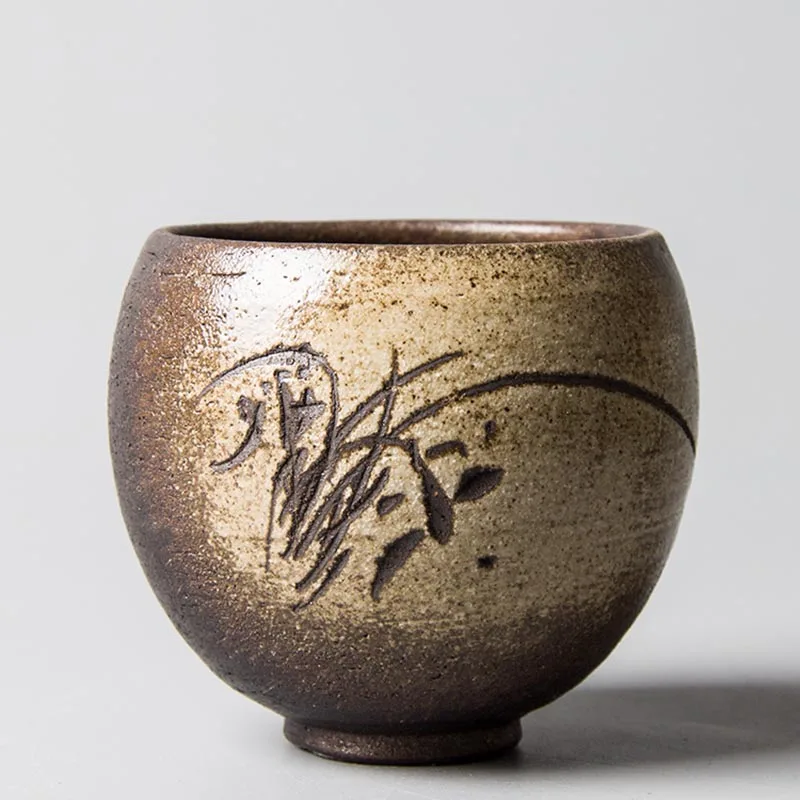 110 мл ручная работа грубая керамика чайная чашка в японском стиле ретро