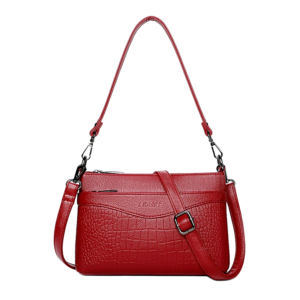 Мягкие женские сумки на плечо из натуральной кожи с длинным ремешком модные