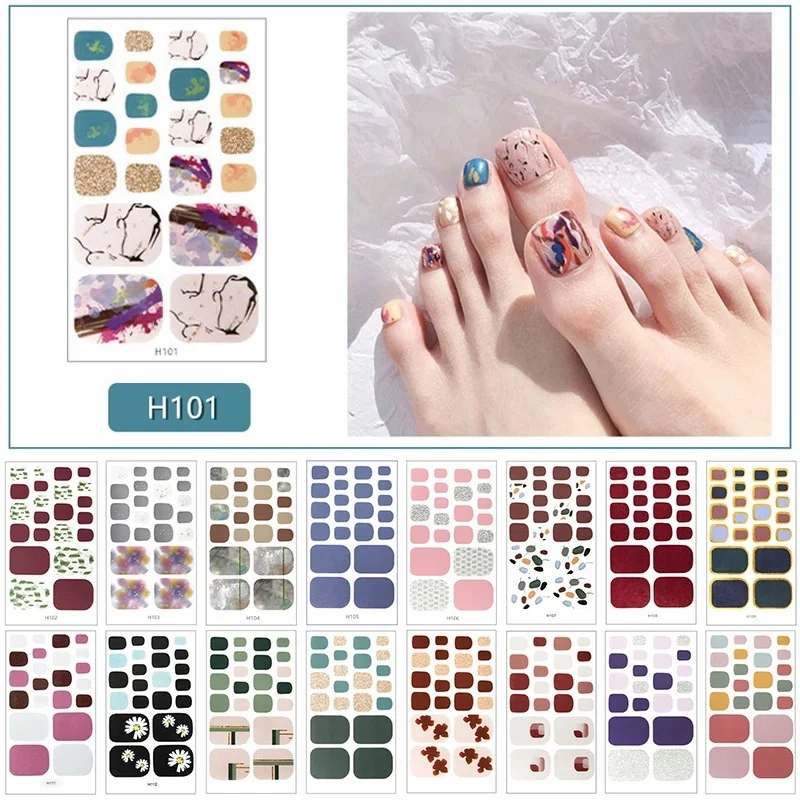 

LADY KINDOM 3D Bronzing Various Patterns Nail Polish Stickers Waterproof Long Lasting Toenail Strips Eco-friendly Toenail Decals