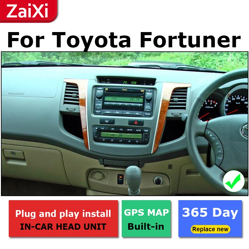 ZaiXi 2Din для Toyota Fortuner 2005 ~ 2014 Автомобильный Android Радио мультимедийный плеер GPS