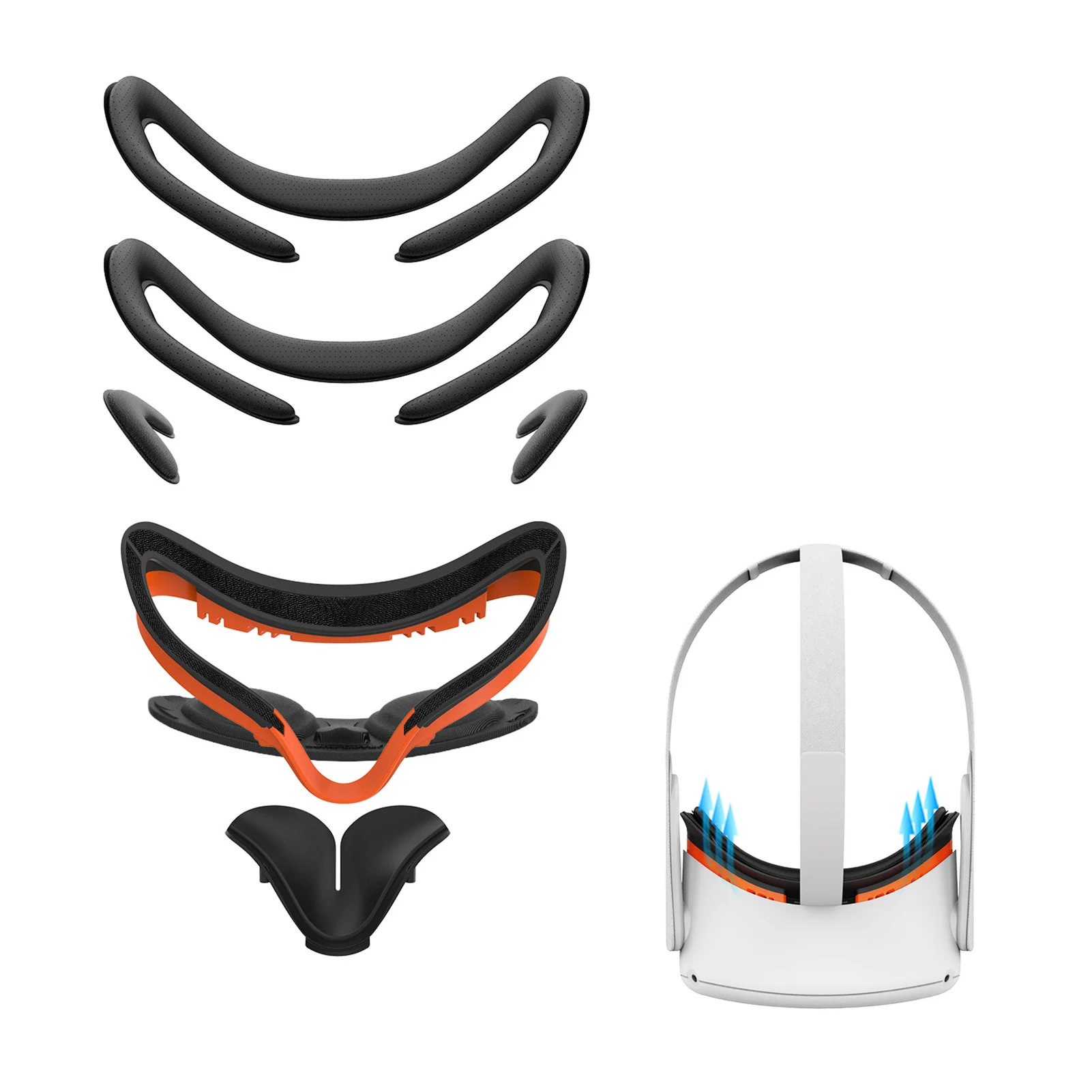 

7 In1 для Oculus Quest 2 Замена PU лица Vent Подушка защитный коврик накладка на глаза и носовой фиксирующей накладки для Oculus Quest 2 Очки виртуальной реал...