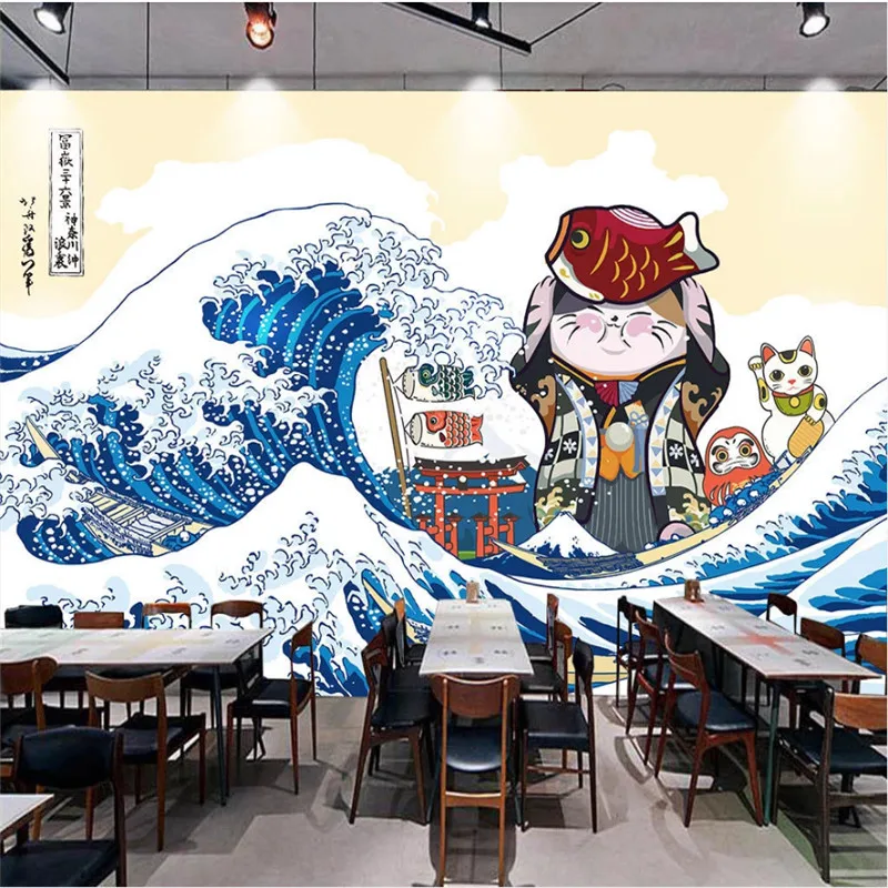 Японская Классическая настенная бумага Ukiyo e в стиле 3D ручная роспись японский