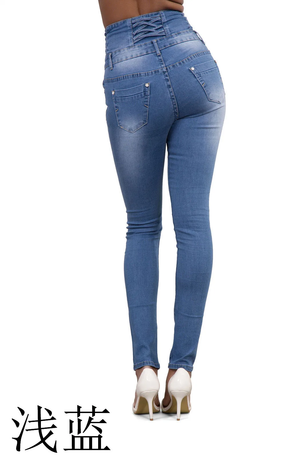 Новые женские облегающие эластичные джинсы большого размера с завышенной