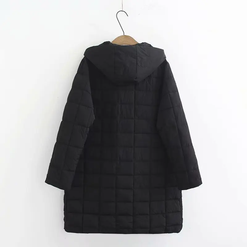 Большие размеры 3XL 4XL 5XL, женские зимние куртки с капюшоном и воротником-стойкой, Женское пальто с хлопковой подкладкой, зимняя женская длинная парка, теплая плотная