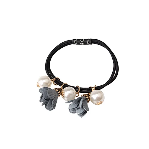 Gray Flower М мизм конский хвост для волос, стразы, полый цветок, заколка для волос, для женщин, резинки для волос, для девочек, аксессуары для волос, эластичная резинка для волос - Цвет: Gray Flower