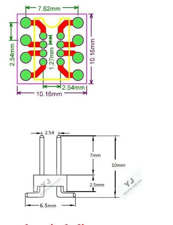 Адаптер DIP8 к SOP8 разъем PCB 1 27 мм/2 54 мм 8 контактный адаптер звуковая карта
