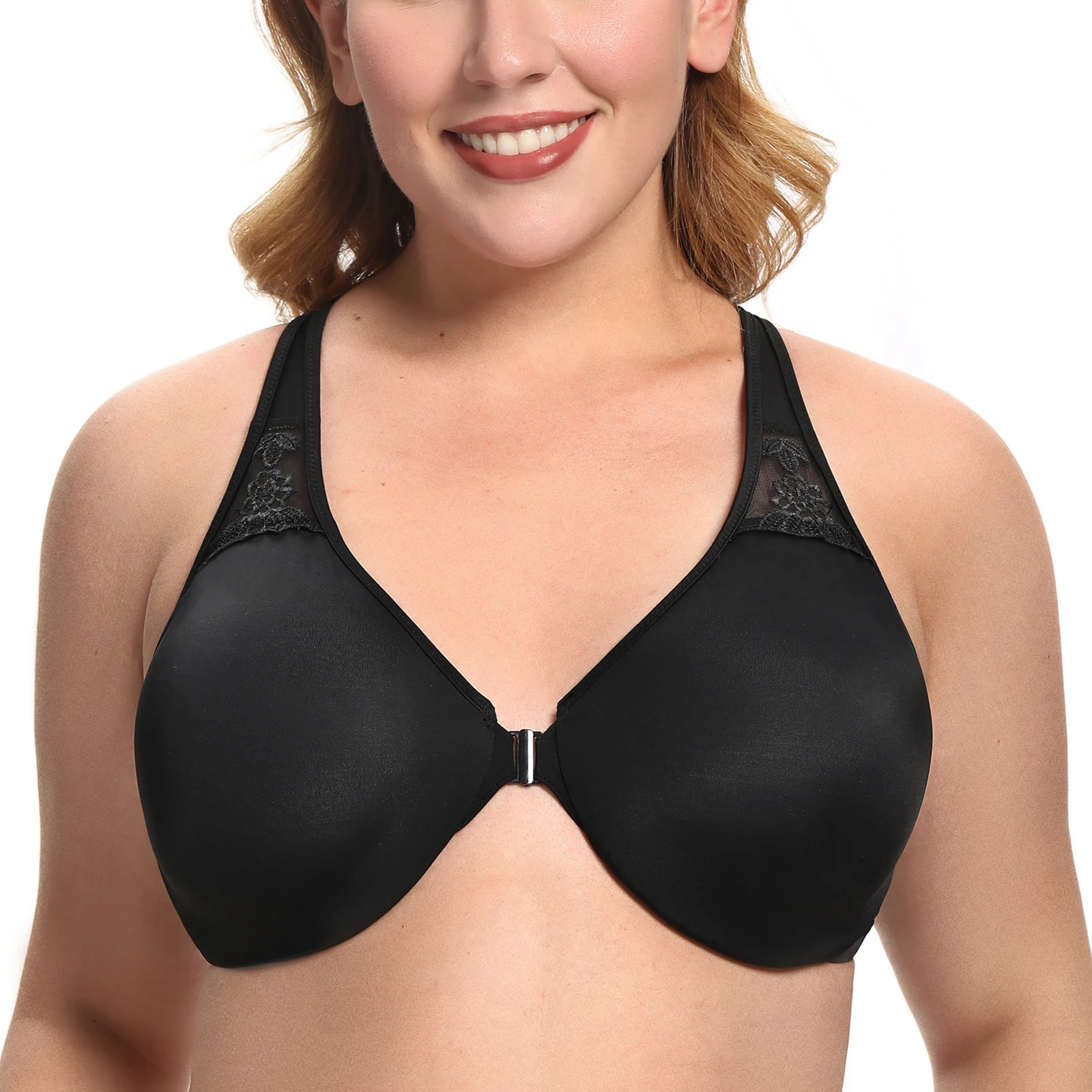 

Бюстгальтер-минимайзер Dotvol, Женский Бралетт с застежкой спереди, бесшовный кружевной бюстгальтер с размера плюс, нижнее белье