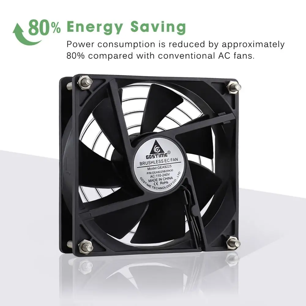 1 шт. Gdstime EC 90 мм 92 x 25 AC 110 в 115 120 220 240 В Бесщеточный вентилятор охлаждения двойной