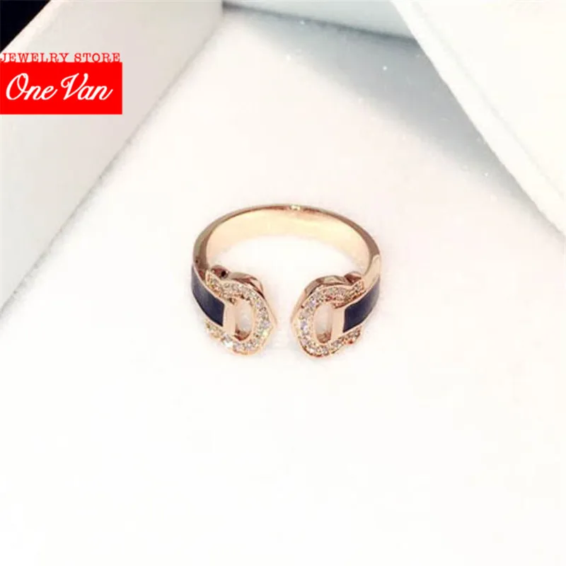 

2020 OneVan New Bling Lock exquisite super sparkle zircon elegant adjustable opening women lady ring wholesale Jewelry