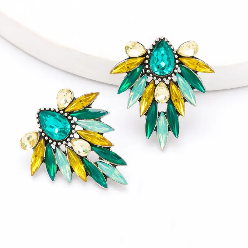 LUBOV новые модные красочные серьги-гвоздики стразы женские индивидуальные