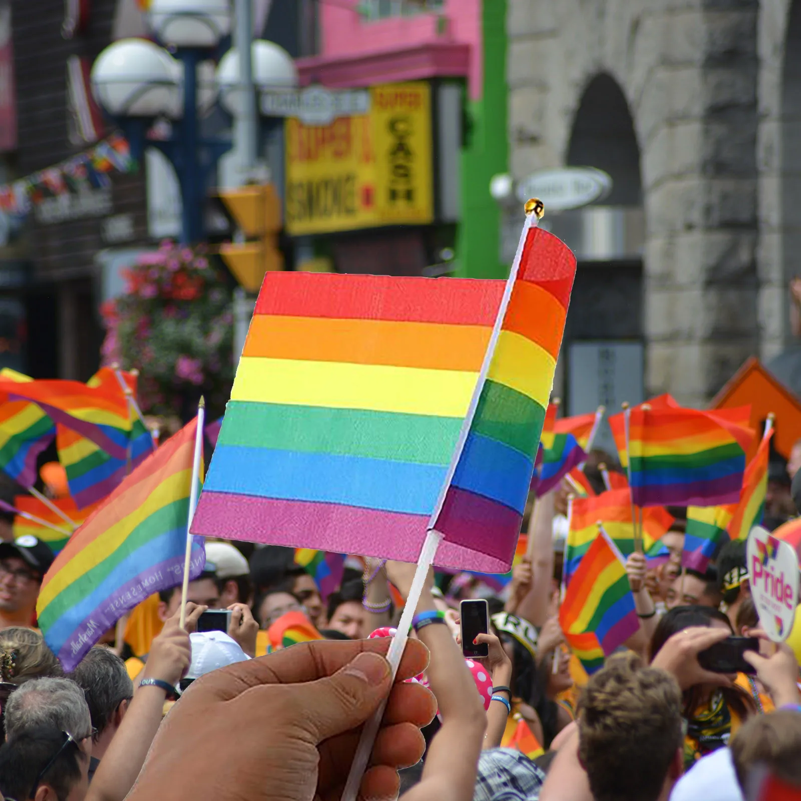 10/30 шт. флаг ЛГБТ газированные безалкогольные напитки гей гордость Радуга ручной