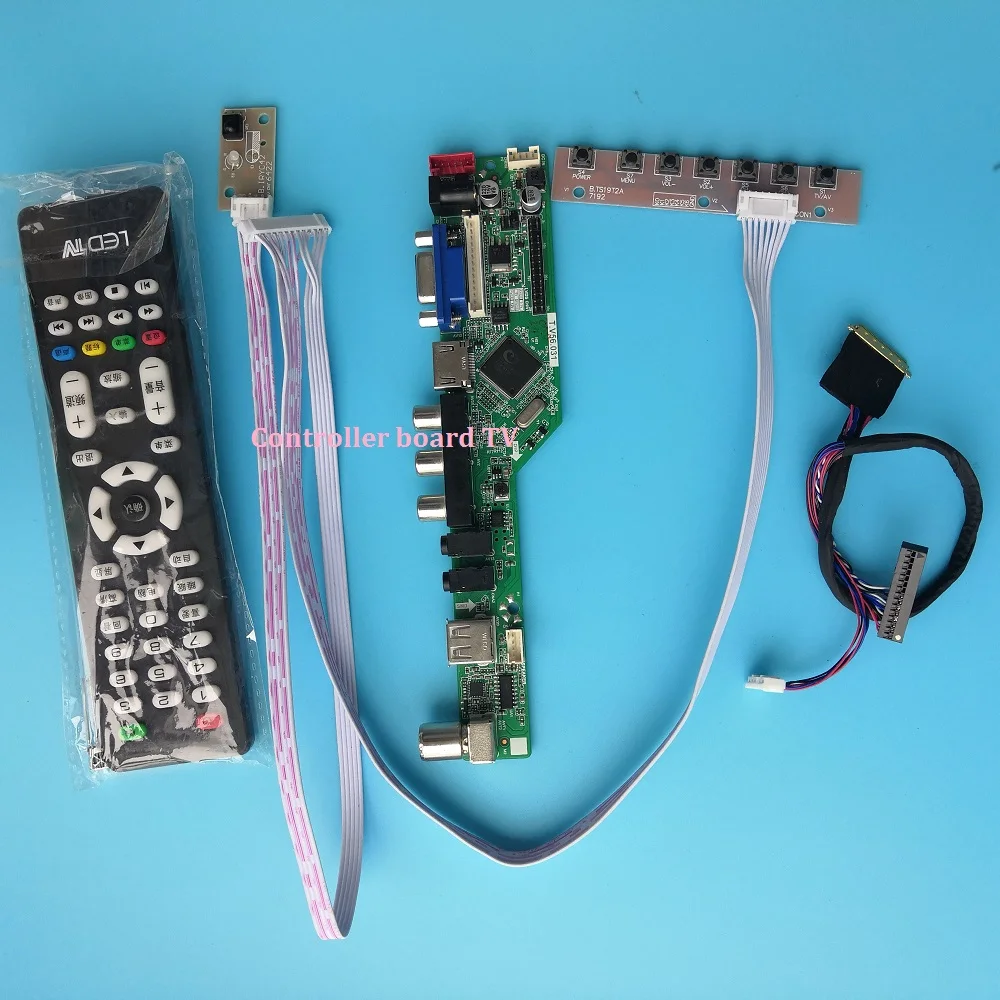 Комплект для N156BGE-L11/L21/L31/L41 панельный экран ТВ AV 40pin LVDS VGA пульт дистанционного управления 1366X768 USB HDMI lcd светодиодный контроллер драйвер платы 15,6"