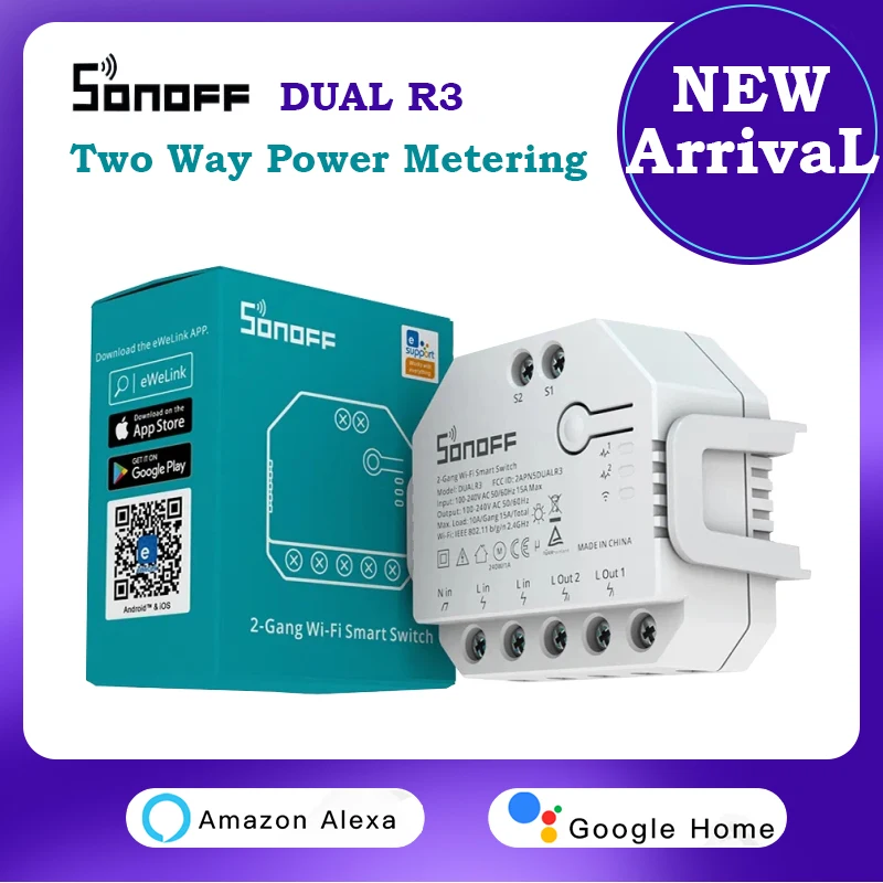 Двухрелейный модуль SONOFF Dualr3 Wi-Fi мини-переключатель сделай сам двухсторонний