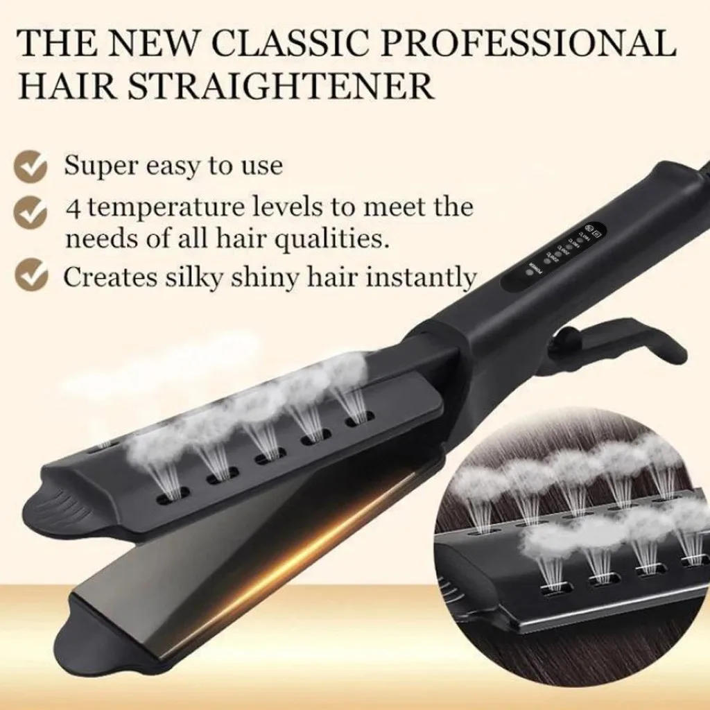 Hair Straightener Four-gear temperature adjustment Ceramic Tourmaline Ionic Flat Iron Hair Straightener For Women Widen panel