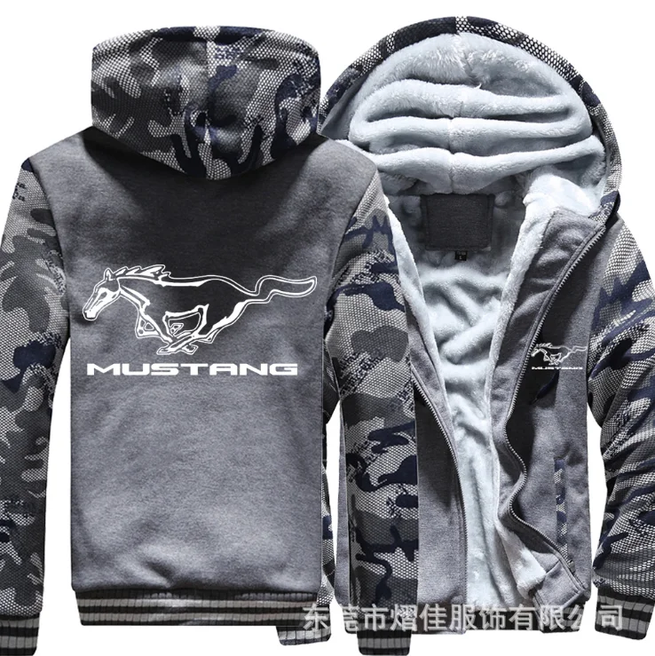 

NEW For MUSTANG Fleece Cotton Coats Liberalism Winter Zipper Print Mens Hoodies Jacket MC Thicken Sweaterwear R