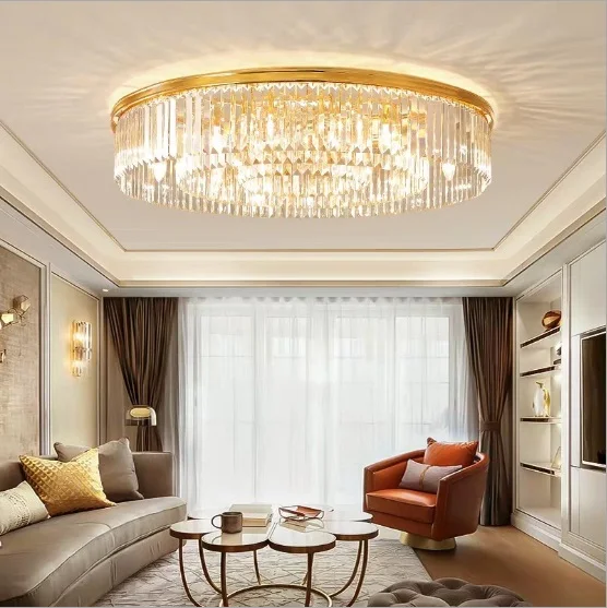 2019 new all-copper light luxury crystal lamp living room gas ceiling restaurant bedroom | Лампы и освещение