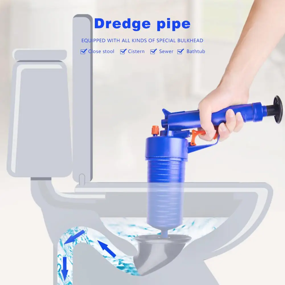 Air Power Drain Blaster Gun High Pressure Pipe Plunger Cleaner Pump Pipeline Clogged Remover Bathroom Sink Toilet | Дом и сад