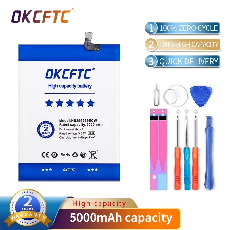 OKCFTC 5000 мА/ч оригинальный мобильный телефон запасная батарея на HB396689ECW для Huawei Mate 9