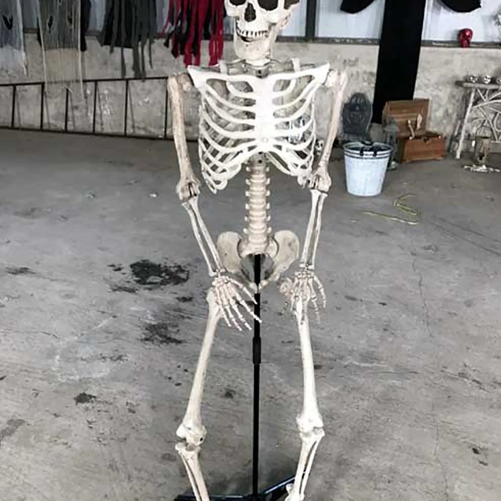 Halloween Skeleton Human Bone Material Seven Adjustable Joints Can be Suspended from Ceiling Suitable for Prank Themes | Дом и сад