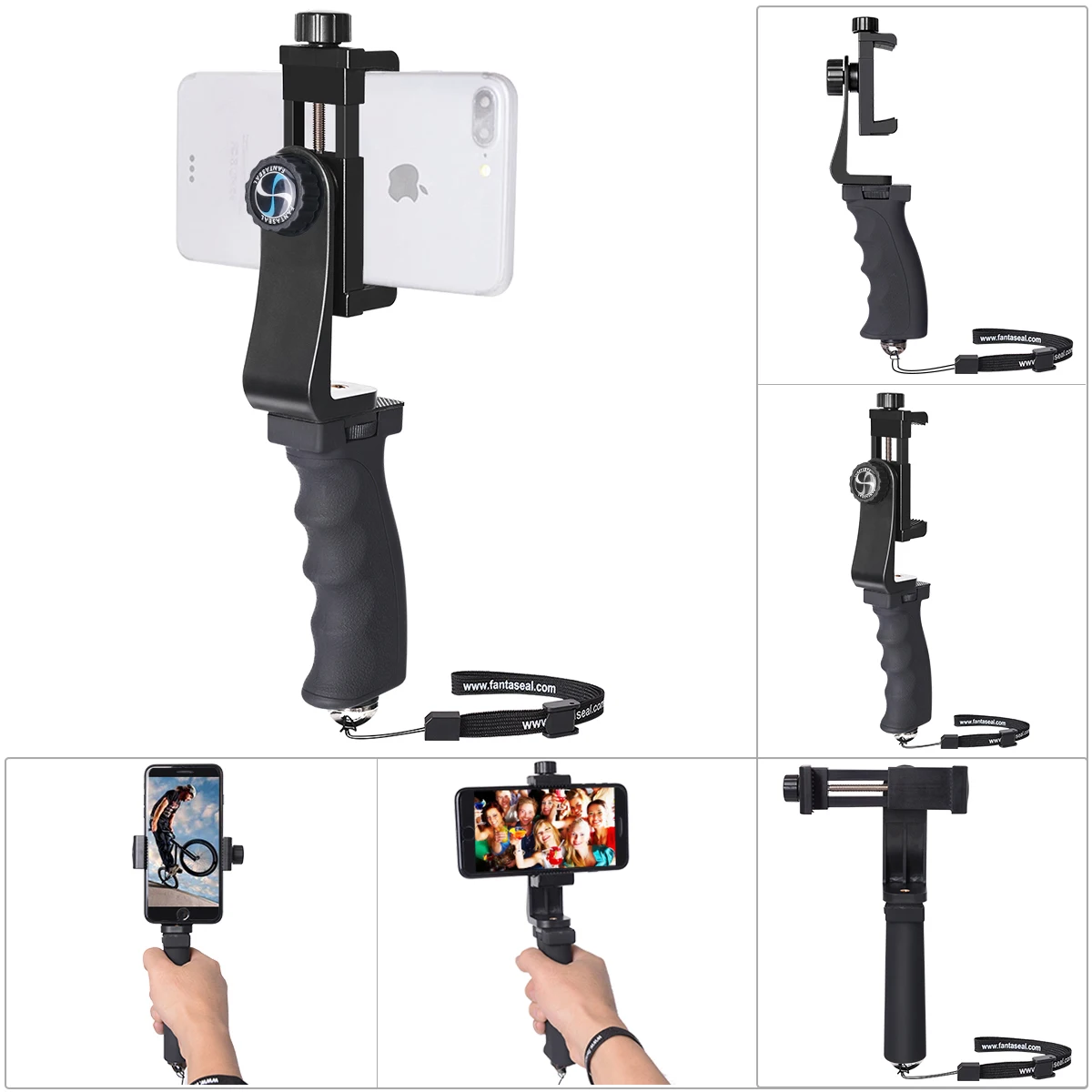 Ergonomic Anti-Slip Smartphone Vlogging Hand Grip Stabilizer Mobile Cell Phone Video Holder Rig Handle Travel Selfie Stick Mount ulanzi u rig pro phone video stabilizer grip tripod mount stand handheld smartphone video rig filmmaking case for iphone