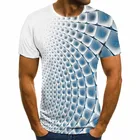 2021 Новая Летняя Повседневная футболка для мальчиков с надписью 3D решетки Harajuku топы с трехмерной аппликацией в виде спирали, футболка с О-образным вырезом футболка размера плюс, уличная одежда