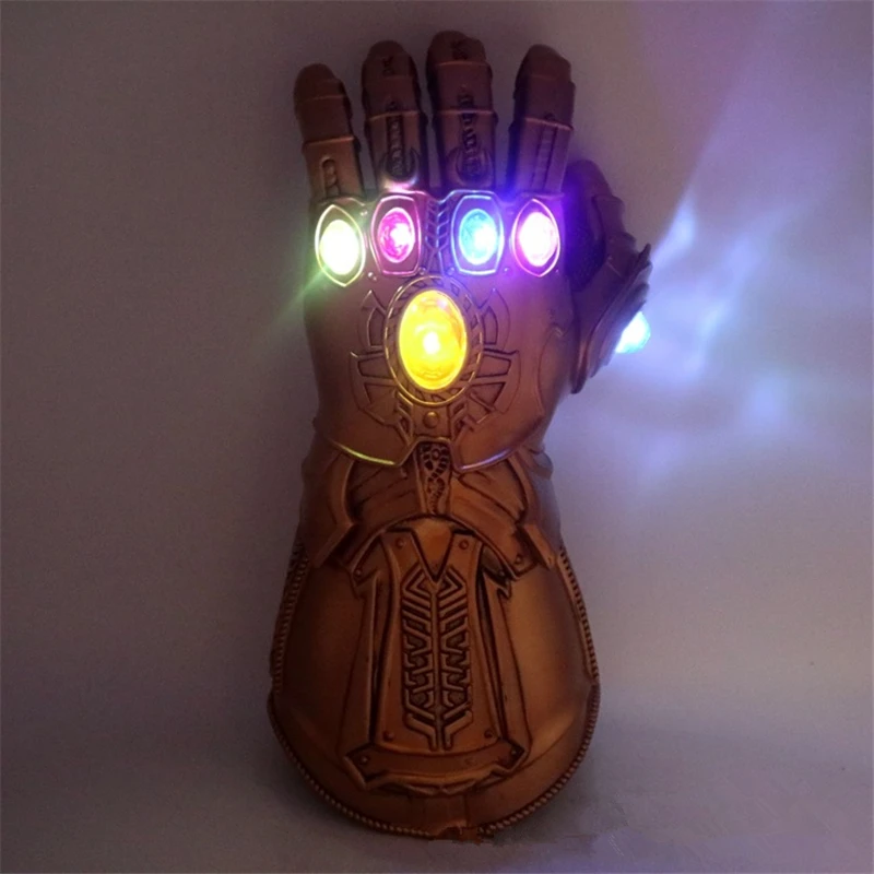 Manopla do Infinito do Super-herói Luvas de Cosplay Adereços para Crianças e Adultos Luva de Pvc Adereços de Luva Led para Festa de Halloween Clássica Thanos
