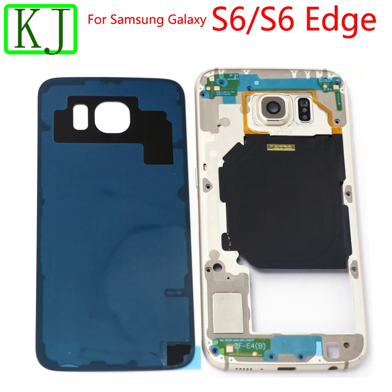 Полный корпус чехол для Samsung Galaxy S6 G920/S6 Edge G925 крышка батареи задняя дверь+ средняя рама+ Передний сенсорный экран
