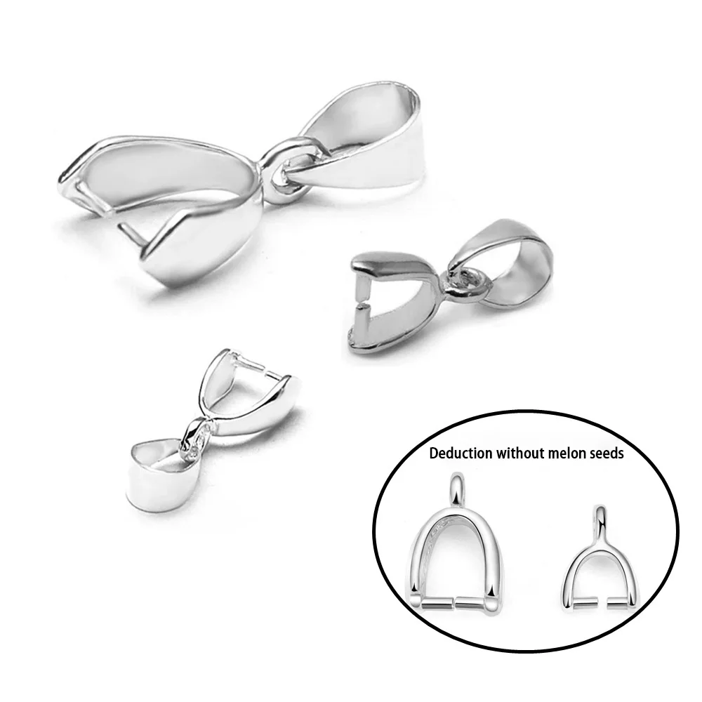 100Pcs/Lot Pendant Clip Clasp Melon Seeds Buckle Pendant Connector Copper Charm Bail Beads Jewelry FindingsDIY Jewelry Component