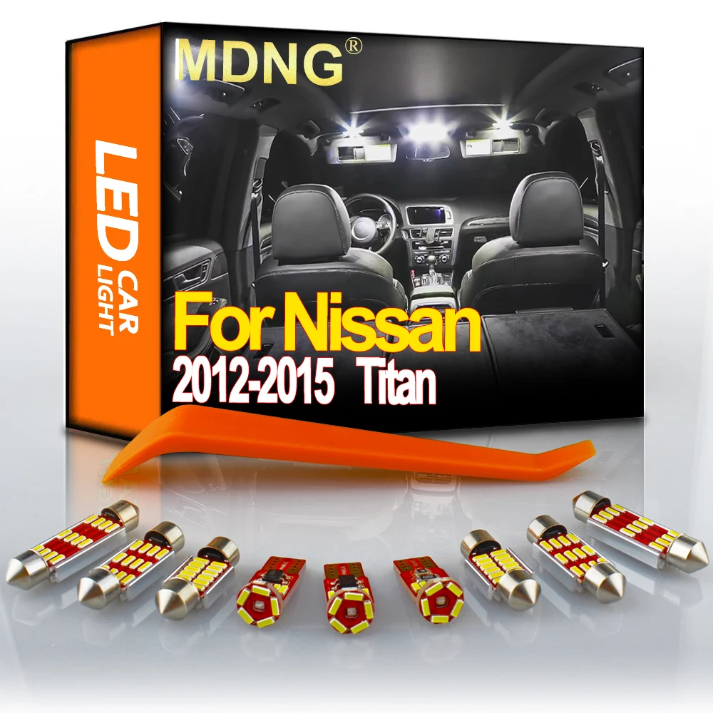 

12Pcs Interior LED Light Package Kit For 2012 2013 2014 2015 Nissan Titan Dome Map Trunk Reading License Plate Light