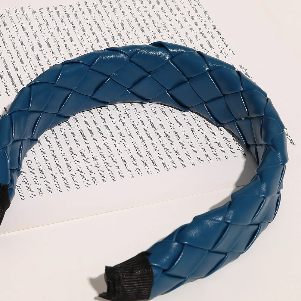 

Fashion Pu Headband Wide Mesh Woven Headband Simple Versatile Headband Hair Hoop Women Hairband Buckle Hair Accessories