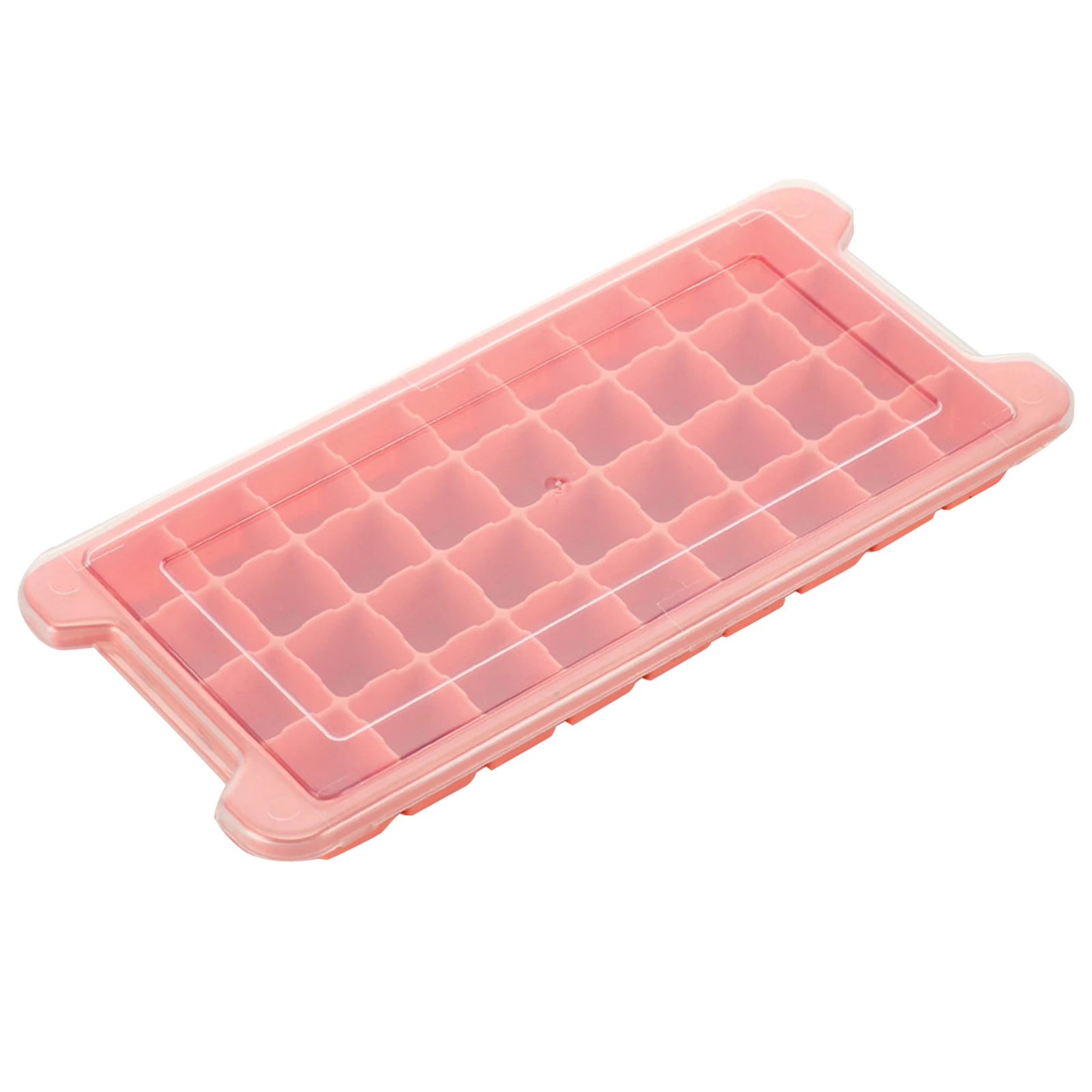 

2pcs Home Ice Cube Tray Mould Gift Durable Kitchen Tools Accessories Heat Resistant Soft Easy Clean With Lid Beverage Silicone