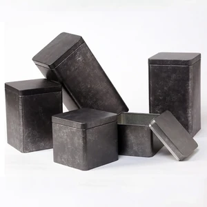 Синь Цзя Yi упаковка пищевой черный цвет Жестяная Банка черный металл квадратная коробка алюминиевый чай жестяная коробка