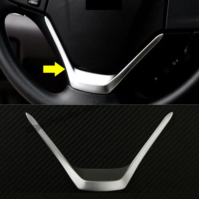 

FOR HONDA CR-V CRV 2012-2016 ABS chrome carbon fiber inner Steering wheel strip cover trim