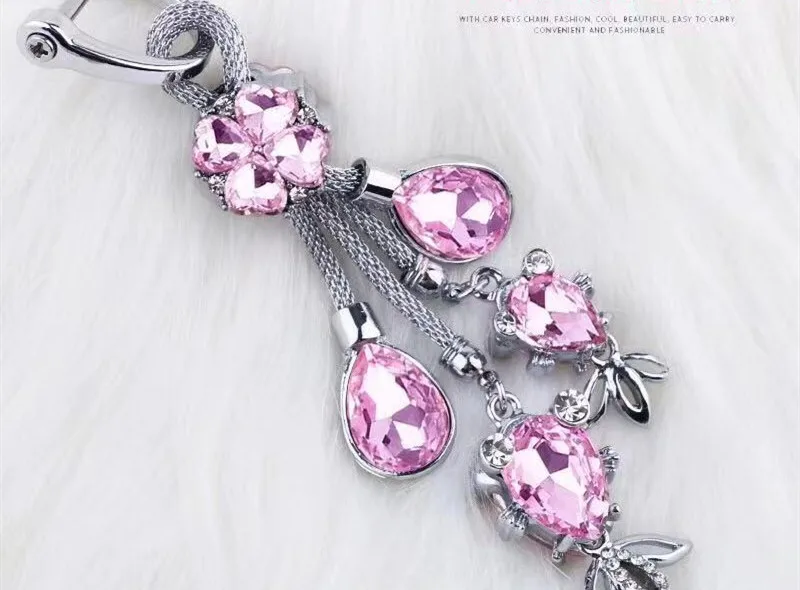 【Elegant】1PC креативное ожерелье с каплевидными кристаллами Автомобильный брелок