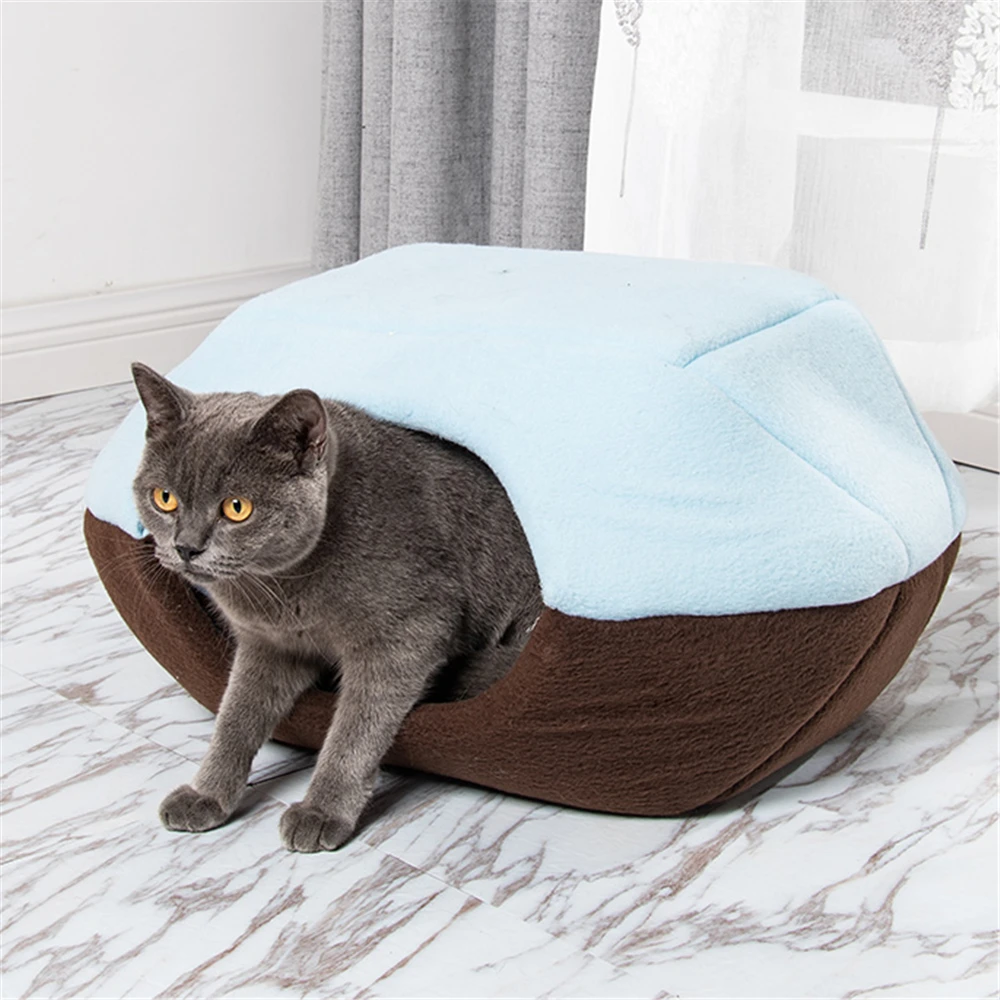 

Detachable Cat Cage Warm Soft Fleece Pet House Indoor Kitten Nest Puppy Sleeping Bed with Cushion Folding Kennel for Small Dogs
