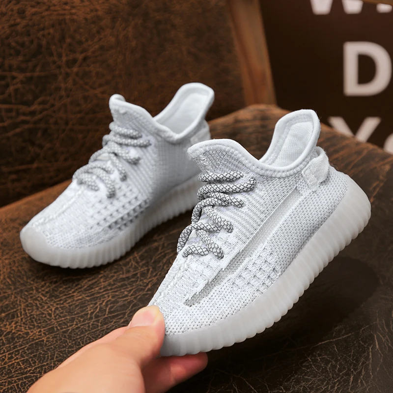 

Flying Woven Breathable Unisex Kids' Sneakers Comfortable Light Boy Casual Shoes Non-slip Luminous Sports Girls Running Shoes