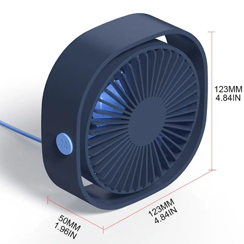 

Portable Mini Desk Round Fan Quiet Personal Adjustable Tilt 360 Degree Rotating