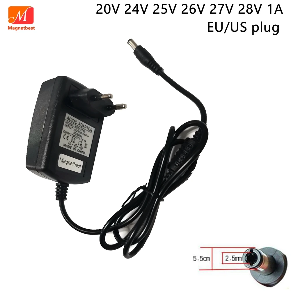 20V 24V 25V 26V 27V 28V 1A AC DC адаптер TO питания зарядное устройство 5 5*2 5/2 1 мм|Зарядные