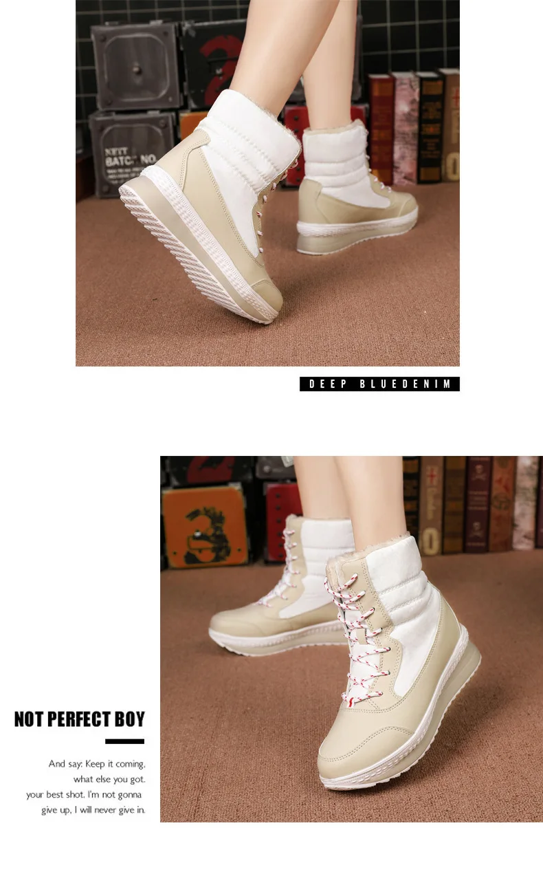 SARAIRIS Winter Waterproof Snow Boots Woman Add Fur Warm Ladies Shoes Woman Fashion Thick Heels Lace Up Boots Female Size 35-42