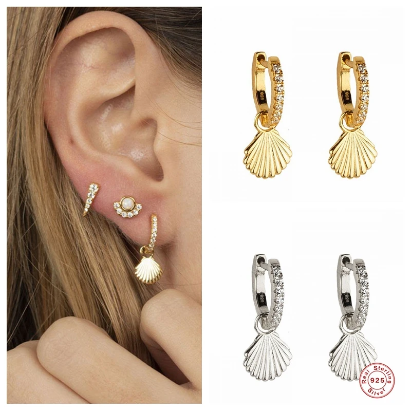 

Серьги-кольца женские из серебра 925 пробы, с цирконием, летние