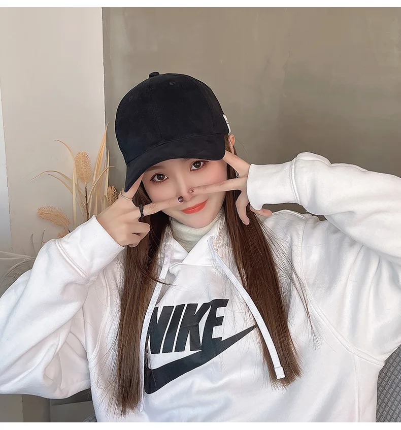 

2021 New Female Couple Cap and Simple Spring and Summer Letter Hat Korean Version Casual Curved Eave Baseball Cap